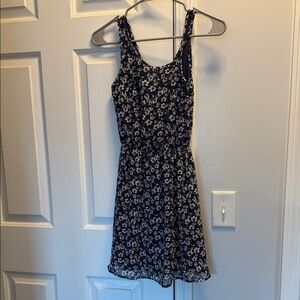 H&M Dark Blue Floral Mini Dress